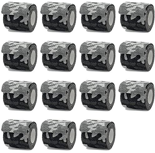 LTLCLZ 15Rollen Camouflage Sport Selbstklebende Elastische Bandage 4,8M Wickelband Für Kniestützpolster Finger Knöchel Handfläche,10cm