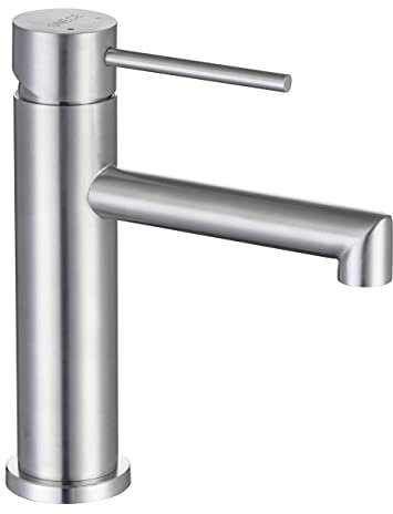 ONECE Rubinetto Bagno Lavabo, Miscelatore Monocomando in Acciaio Inox 304, Aeratore Rimovibile, Rubinetti Spazzolato, Acqua Calda e Fredda, Senza Piombo