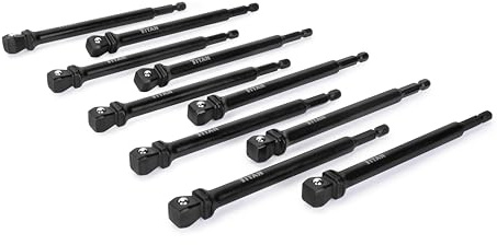 Titan 85551 10-Piece 1/2-Inch Drive x 6-Inch Impact Wobble Socket Adapter and Extension Set