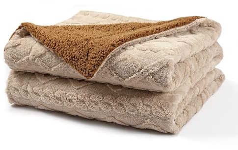 Pagnanno. - Sherpa Teddy Fleece Blanket - Fluffy Double Layered Bed and Sofa Throw - Thick, Warm & Extra Soft - For Families, landlords and Couples (Biscuit, Double (150x200cm))
