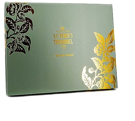 A.C. Perchs Tee Geschenkset Dunkelgrün | Teeset mit 18 Teebeuteln, 6 Geschmacksrichtungen | Premium Tee box Geschenk & Kollektion für Teeliebhaber | Royal Tea | Seit 1835