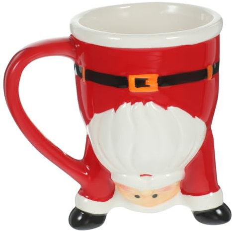 UTHCLO Weihnachtsmann-tasse Aus Keramik Mit Henkeldesign Weihnachtliche Wasserbecher Für Frühstück Tee Oder Milch Cartoon-trinkbecher Für Familie Und Freunde