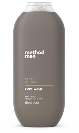 Method Men Body Wash, Cedar and Cypress, Paraben and Phthalate Free, Quick-Lathering Cleansers, Cruelty Free, 18 oz (Pack of 1)