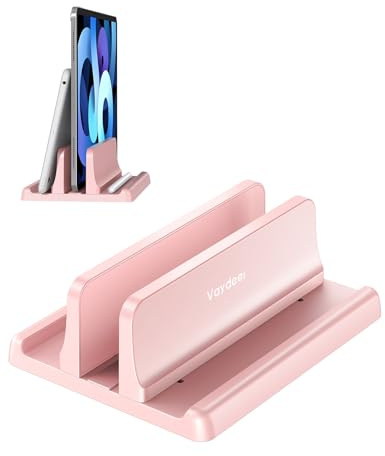 VAYDEER Soporte Vertical para Portátil, 1 Ranura, Rosa | Diseño ajustable y compacto para guardar un portátil o tablet en vertical y ahorrar espacio
