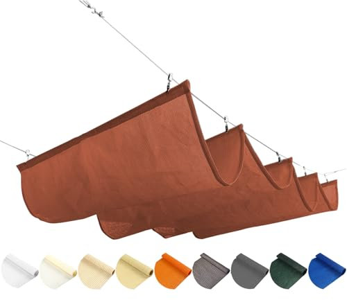 LXBAMKEA Vela De Sombra De Olas Telescópicas, Cubierta Jardín Terraza Porche Trasero Toldo del Techo con 95% Protección Solar Y Ultravioleta