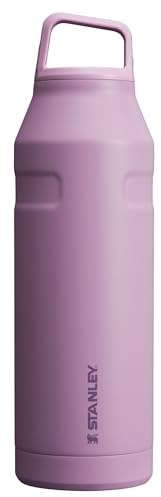 Stanley IceFlow Bouteille d'eau avec bouchon et transport, 1,4 l, goulot à large goulot, légère et étanche, pour les voyages et le sport, en acier inoxydable isotherme, sans BPA, lilas