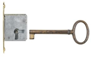 Holzando Möbelschloss Einsteckschloss mit Schlüssel 001200-3012 Rechts - Dornmaß 15mm - Halmlänge 52mm