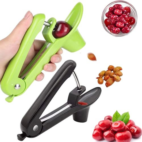Sertay 2 Piezas Picador Cerezas, Removedor Corer Cereza, Descorazonador Cereza Fruta Mano, Deshuesador Cerezas Aceituna, Descorazonador Cereza Multifuncional, para Cerezas, Espino y Otras Frutas