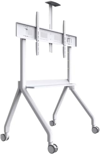 NESPIQ Soporte De TV De Pie Carro De TV Móvil De Altura Ajustable para Televisores con Pantalla LED LCD De 55-120 Pulgadas, Soporte De Suelo Rodante con Ruedas Y Estante Soporte Suelo TV(White)