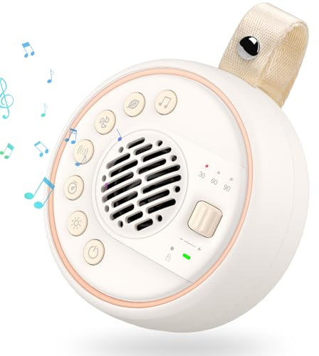 White Noise Machine Baby Macchina Rumore Bianco,Portatile Macchina Rumori Bianchi per Neonato - 22 Suoni Rilassanti per Dormire 60 Volume e 2000mAh di Grande Ccapacità Macchina Rumori Bianchi