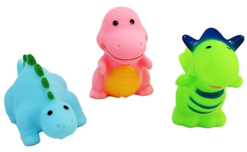 BEMIRO Bade Dino 3er-Set, 7 cm, Niedliche Badetiere für Kinder, Verschiedene Dino- & Monster-Figuren, Badespielzeug für Badewanne & Planschbecken, ab 3 Jahren