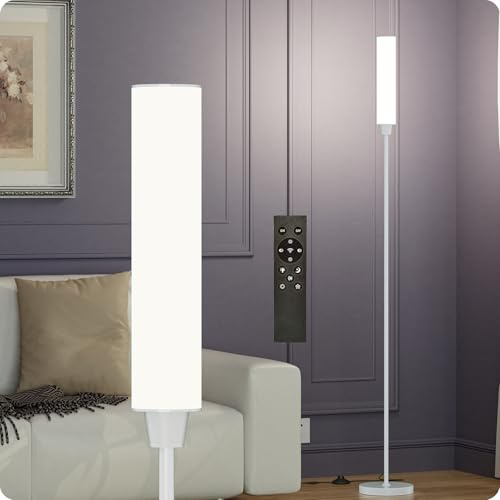 pekipe stehlampe mit fernbedienung dimmbar,Led Stehlampe,eck stehlampe wohnzimmer,Dimmbar Stehleuchte Farbtemperatur 3000k-6000k,Leuchtkraft 10%-100%(Weiß)