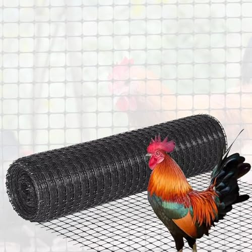SSDDLZEQ Black Plastic Chicken Wire Mesh Rolls, Construction Barrier Mesh, Poultry Fencing, Garden Fencing Rolls For Snow/reindeer/chicken Safety Fencing(1x50m/3.28x164ft)