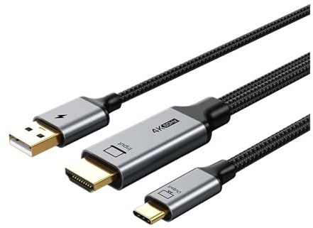 Cavo CABLETIME Da HDMI A USB C, Segnale Stabile 4K60Hz, Compatibile Con Switch, Nintendo, PS3/4/5 Con Alimentazione USB, Console Di Gioco For Monitor USB C.(1M)