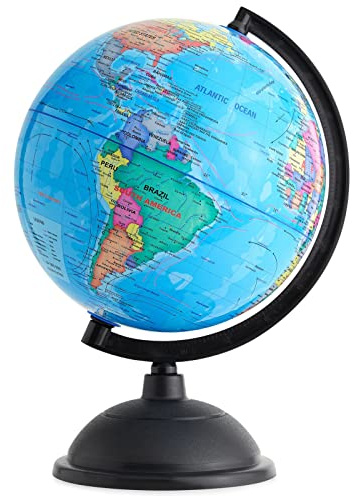 Juvale Mundial 8 Pulgadas de Globo Giratorio niños, Estudiantes de geografía, Profesores