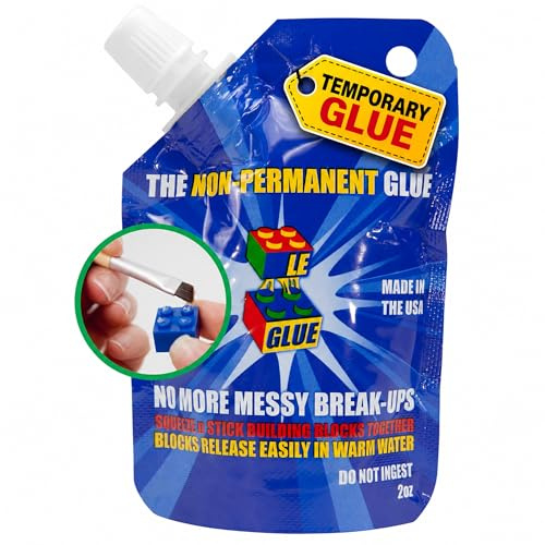 Le-Glue - Temporary Glue For LEGO®, Mega Blocks, Nano Blocks, and More. Great For Kids! Non-Toxic! Made In USA!