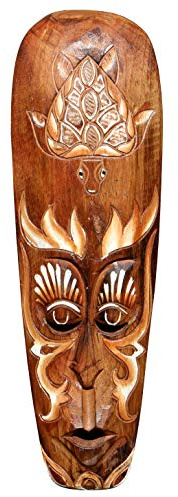 Wogeka - Schöne 50 cm Holz Wandmaske Schildkröte - Handarbeit als Geschenk-Idee zu Geburtstag Weihnachten zur Deko Schildi Tier Afrika Maske 59