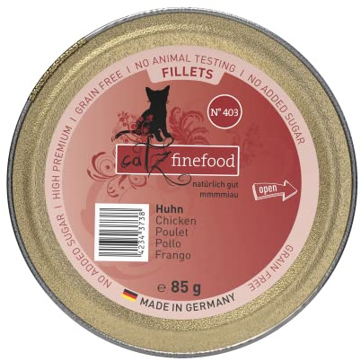 catz finefood Katzenfutter nass feine Filets No. 403 Huhn in Jelly - getreidefreies Nassfutter für Ihre Katze ohne Zucker - Katzennassfutter vom Feinste in Gelee, 85 g (12 er Pack)