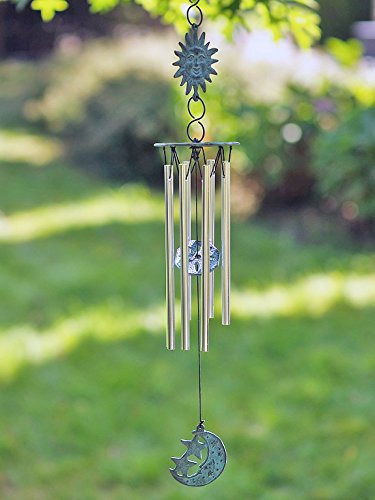 H. Packmor GmbH Bronzeskulptur Windspiel mit Sonne und Mond