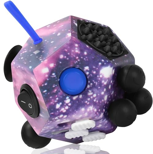 VCOSTORE Fidget Toys Cube 12 Sidor - Anti Stress Leksak Ångest Artsylabs Kub Leksak Original För Vuxna,Barn - ADD,ASD,ADHD - Skola,Kontor,Resor - BY
