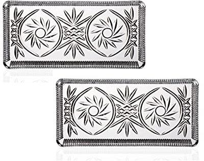 Kuchenplatte Knabberplatte Servierplatte aus Bleikristall 2er Set 28cm Transparent Kristallglas