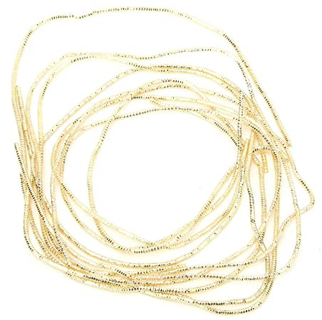 Französischer Metalldraht 1,5mm x 2m Glatt French Bullion Spiral Kupferdraht Handstickerei Feiner Französischer Draht für Stickerei Perlen, Kleidung Dekoration(Golden)