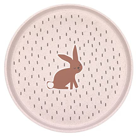 LÄSSIG Piatto per bambini senza melamina, senza BPA, lavabile in lavastoviglie e nel microonde/Plate PP/Cellulose Little Forest Rabbit