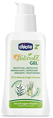 CHICCO NaturalZ Schutzgel, 60 ml, natürlicher Schutz während der Sommersaison, mit Zitronengras und Eukalyptus, Schutz Tag und Nacht
