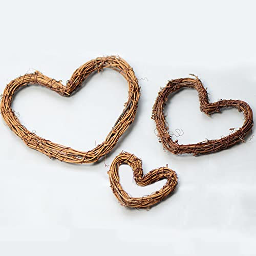 Rattanherzkranz - Rustikal, Herzförmig, Hängend & Tischkranz - Adventskranz aus Rattan