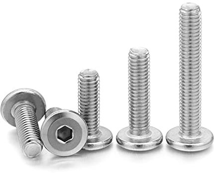 100 Stück 304 Edelstahl Flachkopf Innensechskantschraube Möbelschraube Verbindungsschraube M3 M4 M5 M6, M5