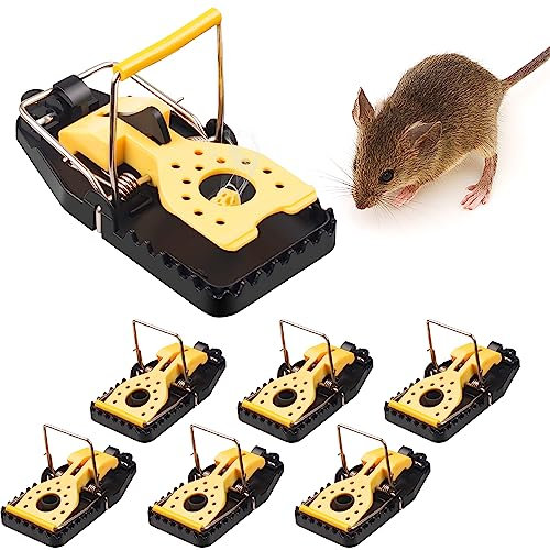6 Stück Mausefallen Schlagfallen – Mausefalle Stark Faux Käse Pedal Mäusefalle Schlagfalle, Hochempfindliche Sägezahn Mäusefallen Wiederverwendbare Schlagfallen