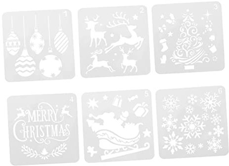 Toyvian 6stücke Weihnachtsschablonen Weihnachtszeichenschablonen Weihnachtsmalvorlage Für Diy Weihnachtsdeko Mit Schneeflocken Weihnachtsbäumen Weihnachtsstrümpfen Geschenkboxen Weihnachts