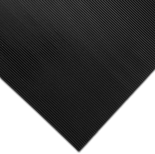 NOVA FORMA Revêtement de Sol en Caoutchouc NR/SBR Épaisseur 3 mm – Tapis Isolant antidérapant – Tapis de Protection pour Fond de remorque, Van, Garage, Couloir, etc. – 100 x 150 cm, Trak Mini Noir