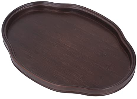 ANKROYU Plateau à thé en Bambou, Plateau de Service en Bois Ruyi Couleur Noyer, Plateau décoratif pour Petit-déjeuner, thé et Nourriture