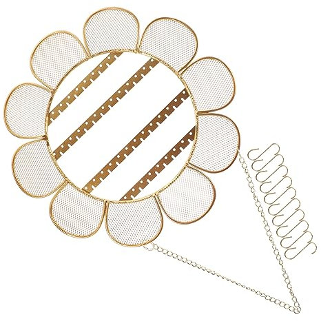 STOBAZA Schmuckaufhänger Wand Organizer Sonnenblumen Design Mehrschichtiger Schmuckständer Für Ohrringe Halsketten Armbänder Platzsparende Schmuckaufbewahrung Für Zuhause Und Geschäft