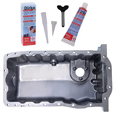 ATEC Germany 1x Ölwanne Aluminium, 1x Dichtstoff Dirko Spezial Silikon | Kompatibel mit: AUDI A3, SEAT ALHAMBRA, CORDOBA, CORDOBA Vario, IBIZA III, IBIZA IV, INCA, LEON, TOLEDO II, SKODA FABIA I