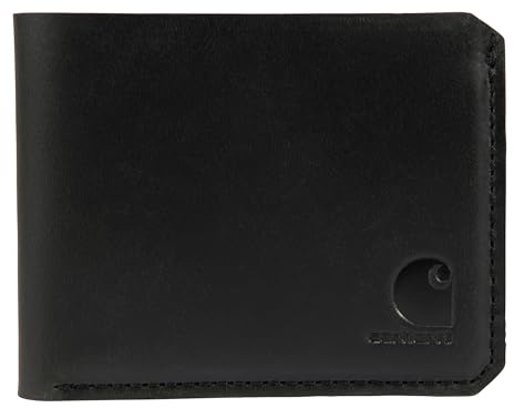 Carhartt Men's Craftsman Leather Wallets, Available in Multiple Styles and Colors, Black (Bifold)