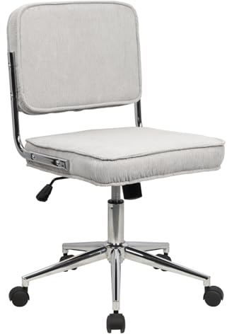 SVITA LIV Bürostuhl Schreibtischstuhl Drehstuhl Schminktischstuhl höhenverstellbar mit Rollen Wippmechanismus Vintage-Design Grau