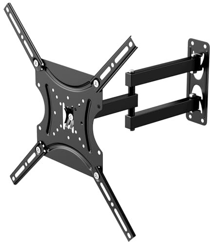 WinGluge TV Wandhalterung, Fernseher Halterung Schwenkbar, Fernsehhalterung Wand Monitor, Schwenkbare Neigbare TV Halterung mit Sicherheitsschrauben für 14-42 Zoll Flach Curved Fernseher oder Monitor