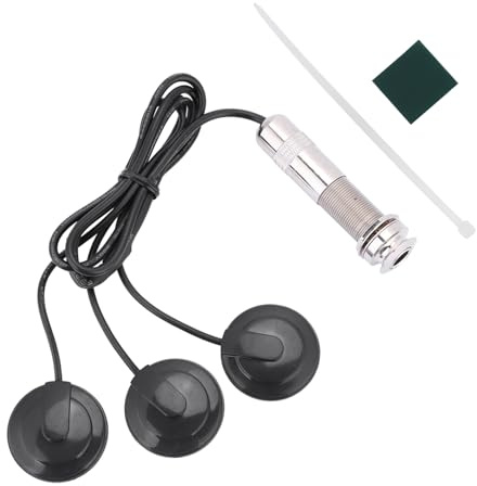 LOCADENCE Tonabnehmer Piezo Wandler, 6,35 mm, 3 Wandler, Tonabnehmer Piezo mit Kabelbinder für Akustikinstrumente, Gitarre, Ukulele, Mandoline, Banjo