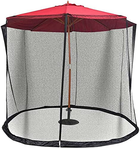 Gartenschirme im Freien Mosq-uito Gartenschirm Mosq-uito-Netz Polyester-Maschenschirm Garten-Sonnenschirmnetz Verwandeln Sie Ihren Sonnenschirm in einen Pavillon (Farbe: Schwarz, Größe: EIN