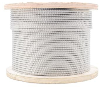 100 Meter Drahtseil, 7x7-Litzenkern Stahlseil aus 304 Edelstahl, Flexibles Stahldraht Kabel Seil für Aufhängung Gardinen Vorhang Drahtstange Edelstahlkabel