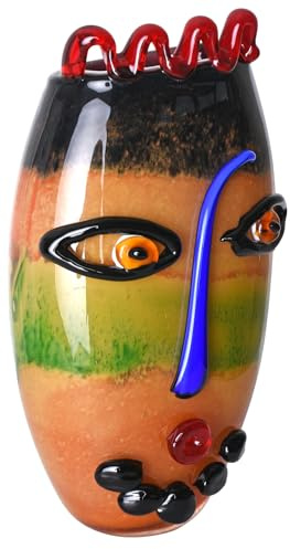 Ansiktsvas glaskonst Murano vas glasvas kyssmun kubism dekorativ vas 34 cm lup158 Palazzo exklusiv