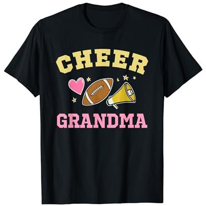 Cheer Grandma Heart Fan Cheerleader Cheerleading Football T-Shirt