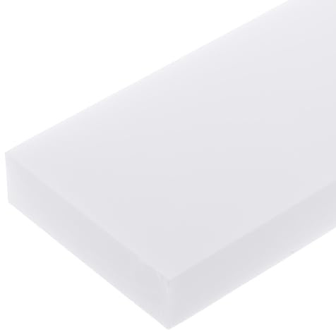 Rebower 432 x 76 x 20mm Feuille Plastique HDPE Blanc pour Marine | Planche Découpe Polyéthylène Haute Densité Bloc Solide, DIY Plancher Maison