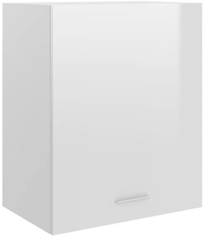 ShCuShan Hängeschrank Hochglanz-Weiß 50x31x60 cm Wandschrank HäNgend HäNgeschrank Schlafzimmer Wandschrank KüChenhäNgeschrank Holzwerkstoff