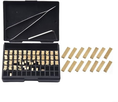 HOHOVYVY 120 Stücke Vintage Holz Briefmarken,Schlagbuchstaben,2 * 3 * 15mm Heißer Stempel Pper Buchstaben Thermische Band Druck