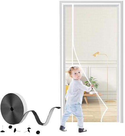 Fly Screen Window Insect Protection Without Drilling Mosquito net roof Window Fly Screen for Inside and Outside 80x225cm/white