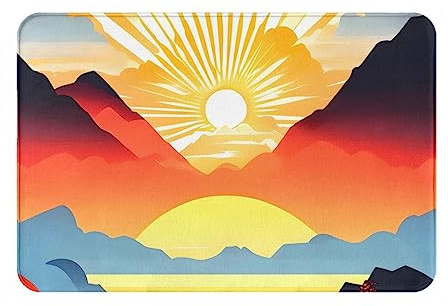 Felpudo Alfombra De Baño Duradero Tapete para Puerta Atrapar Suciedad Felpudo De Entrada para Trasera Delantera Cuarto Cocina 40X60Cm Amanecer Brillante