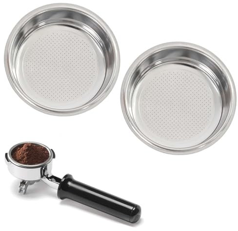 2Pcs 51mm Porte Filtre à Café n Acier Inoxydable, Single Cup Filtre Café Réutilisable Café Sans Filtre Paniers, Filtre Non-pressurisé, Accessoires de Remplacement de Machine à Café Esspesso
